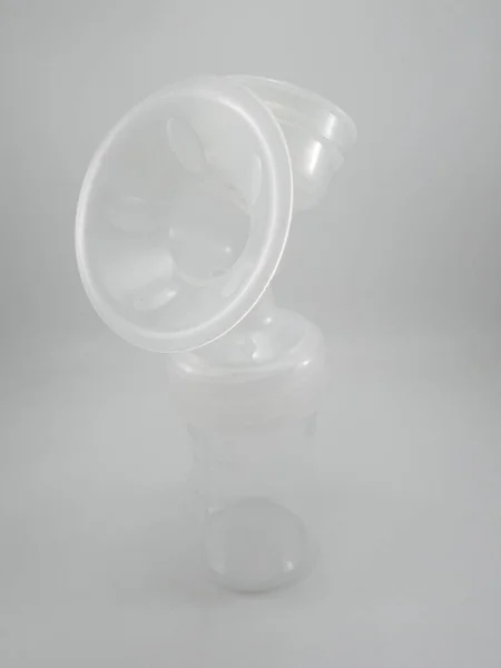 Uso Bomba Mama Silicone Plástico Transparente Para Mãe Lactante — Fotografia de Stock