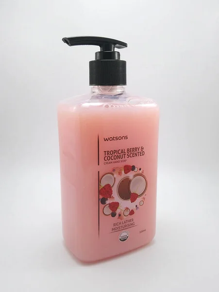 Manila Sept Watsons Tropical Berry Coconut Scented Cream Liquid Hand — Stock Photo, Image