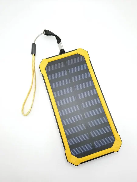 Solar Power Powerbank Charger Use Charge Low Empty Battery Smartphone — Stock Photo, Image