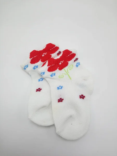 Chaussettes Bébé Antibactériennes Imprimé Design Fleur Utilisation Porter Dans Les — Photo