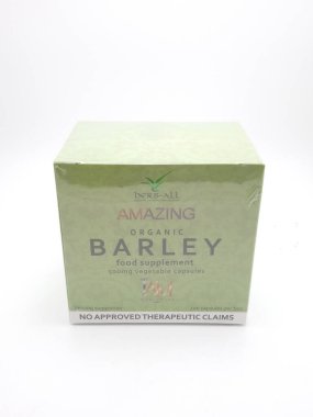 MANILA, PH - OCT 11 - 11 Ekim 2020 'de Manila, Filipinler' de inanılmaz organik arpa gıda takviyesi.