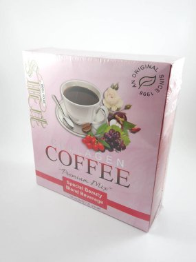 MANILA, PH - OCT 11 - 11 Ekim 2020 'de Manila, Filipinler' de PMS Kolajen kahve primi.