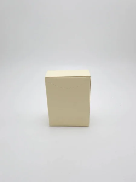 Невелика Порожня Бежева Коробка Упаковки Коробки Використовується Розміщення Дрібних Предметів — стокове фото