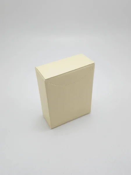 Small Blank Beige Box Carton Packaging Use Put Small Items — Stock Photo, Image