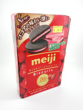 MANILA, PH - OCT 14 - Meiji zengin çilekli bisküviler 14 Ekim 2020, Manila, Filipinler.