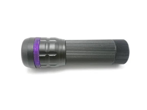 Black Portable Flashlight Battery Operated Led Light — Stock Photo, Image