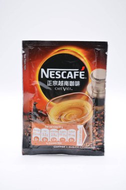 MANILA, PH - 22 Şubat - Nescafe Kafe viet 22 Şubat 2025, Manila, Filipinler. Nescafe, İsviçre 'de Nestle' ye ait bir kahve markası.. 