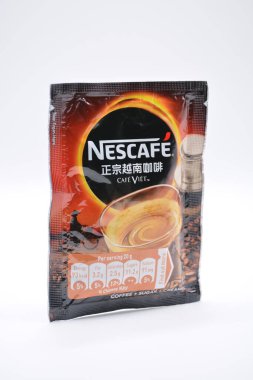 MANILA, PH - 22 Şubat - Nescafe Kafe viet 22 Şubat 2025, Manila, Filipinler. Nescafe, İsviçre 'de Nestle' ye ait bir kahve markası.. 