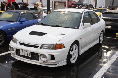 QUEZON CITY, PH - 20 SEPT - Mitsubishi Lancer evolution at Project Don 't Blame the Kids (DBTK) 20 Eylül 2025, Quezon City, Filipinler. DBTK Projesi, Filipinler 'de düzenlenen bir otomobil buluşması..