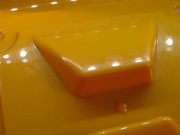 Reflektion Led Remsor Bländning Orange Plast Abstraktion Textur Bakgrund Grunt — Stockfoto