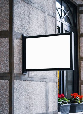 Pano düzenleme ve şablon boş çerçeve logo ve arkaplan üzerinde metin için