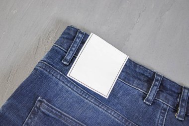 Kot pantolon etiketi, kot kumaşı arka plan, moda tasarımı