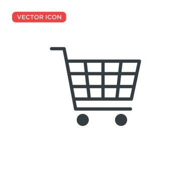 Alışveriş Sepeti Simge Vektör Çizim Tasarımı