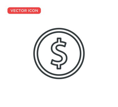 Dolar sikkeleri ikon vektör illüstrasyon tasarımı