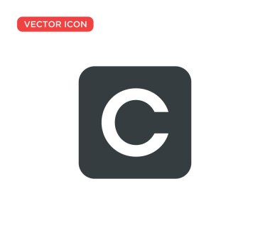 Telif Hakkı Sembolü Simge Vektör Çizim Tasarımı