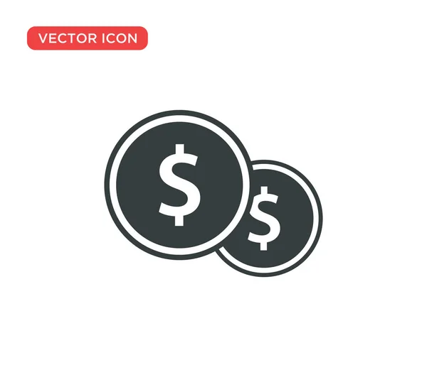 Dollar Münzen Symbol Vektor Illustration Design — Stockvektor