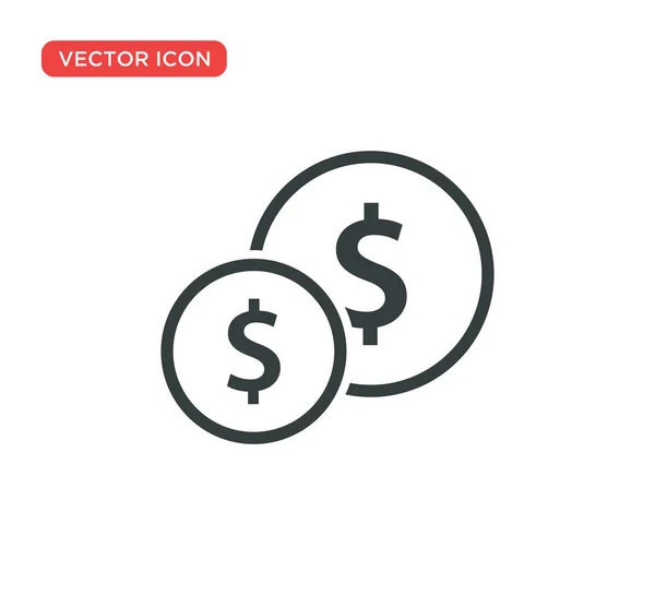 Dollar Münzen Symbol Vektor Illustration Design — Stockvektor