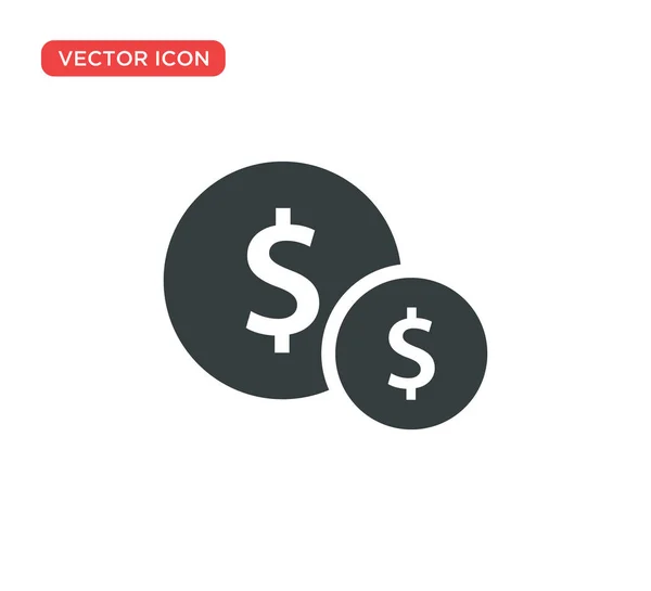 Dollar Münzen Symbol Vektor Illustration Design — Stockvektor