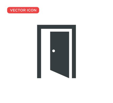 Kapı Simgesi Vektör Çizim Tasarımı