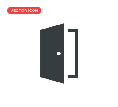 Kapı Simgesi Vektör Çizim Tasarımı