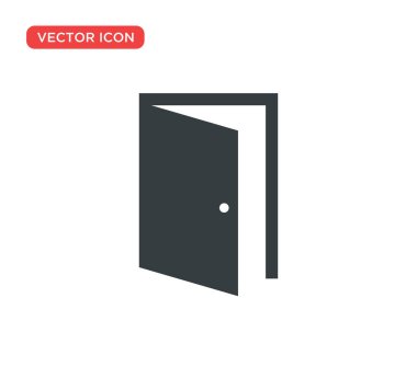 Kapı Simgesi Vektör Çizim Tasarımı