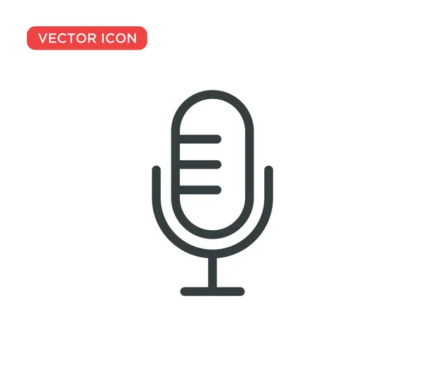 Projeto da ilustração do vetor do ícone do microfone — Vetor de Stock