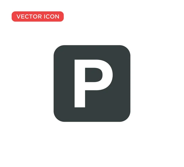 Sinal de estacionamento Símbolo Vector Ilustração Design — Vetor de Stock