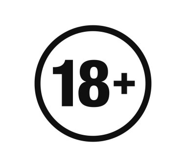 18 yıl altında Sign Mark Vektör İllüstrasyon