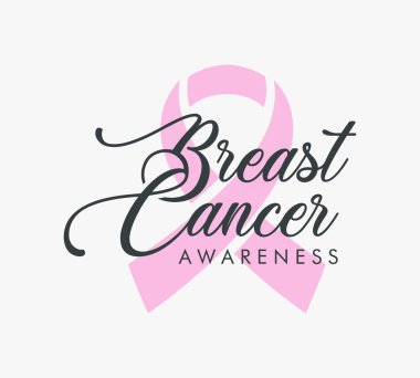 Pembe Kurdele Meme Kanseri Farkındalık Vektör İllüstrasyon