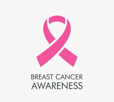 Pembe Kurdele Meme Kanseri Farkındalık Vektör İllüstrasyon