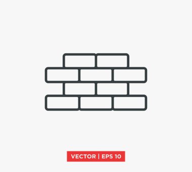 tuğla duvar simgesi vektör illüstrasyonu