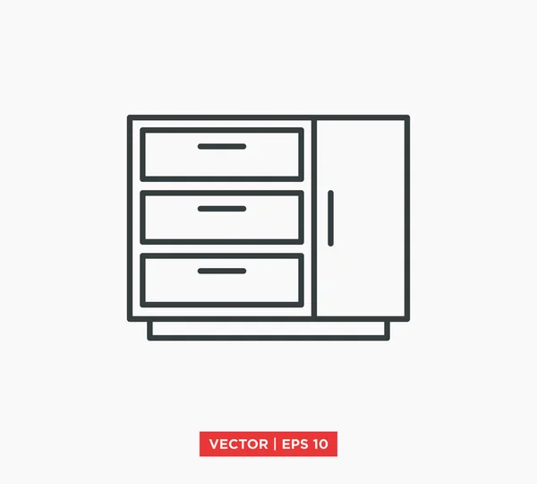 Icône du cabinet illustration vectorielle — Image vectorielle