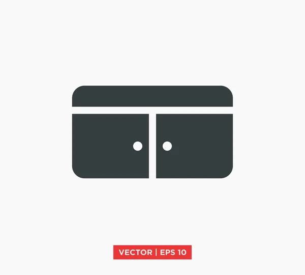 Icono del gabinete vector ilustración — Vector de stock