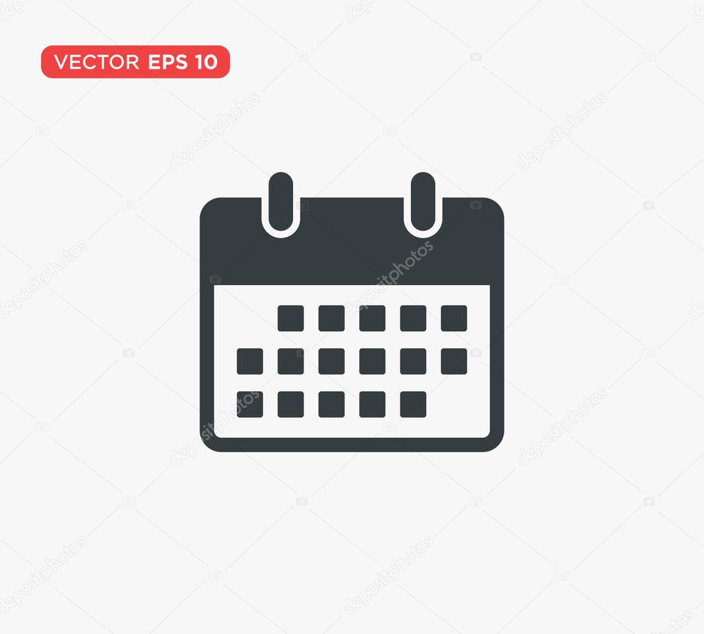 Calendar Icon Flat Vector Illustration