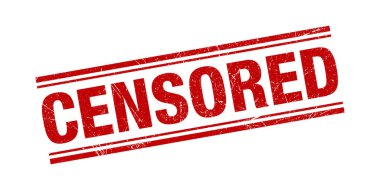 Sansürlü Damga Kırmızı Grunge Doku Vektör İllüstrasyon