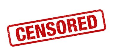 Sansürlü Damga Kırmızı Grunge Doku Vektör İllüstrasyon