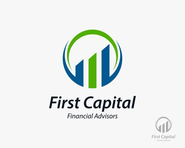 Financial Business Logo Design Vector Illustration — Stock Vector