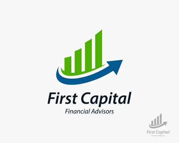 Finansal İş Logo Tasarım Vektör İllüstrasyon