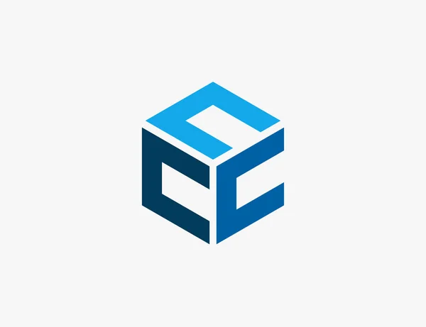 Abstrakt c cube hexagon logo design vektor illustration — Stockvektor