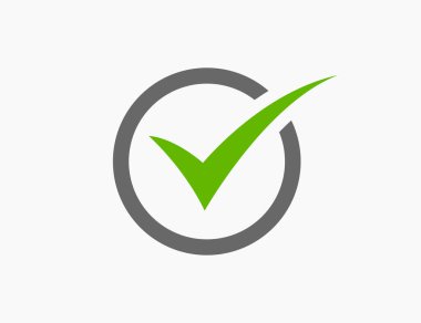 Onay İşareti Logo Şablonu Simgesi Vektör Çizimi