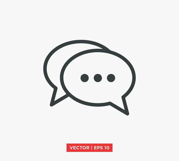 Discurso Burbuja Chat Icono Vector Ilustración — Vector de stock