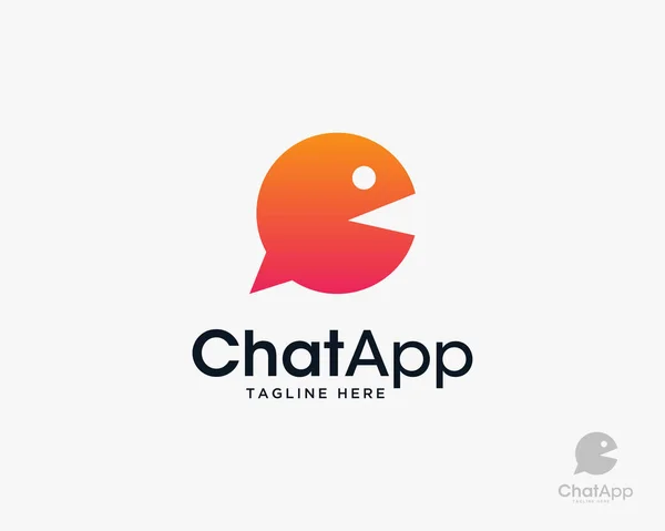 Chat App Speech Bubble Logo Design Vector Ilustração — Vetor de Stock