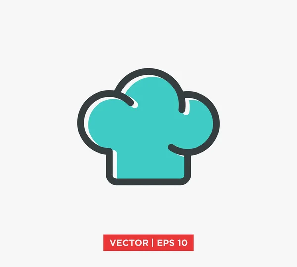Chef Sombrero Icono Símbolo Vector Ilustración — Vector de stock