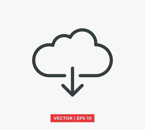 Computer Wolke Symbol Vektor Illustration — Stockvektor