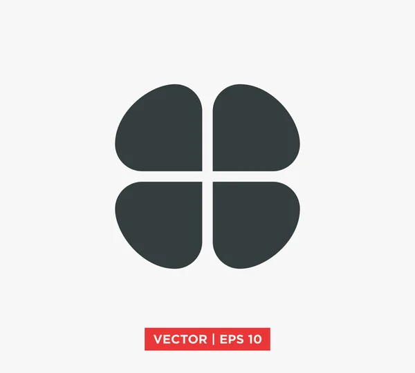 Vier Blatt Kleeblatt st. patricks tag icon vektor illustration — Stockvektor