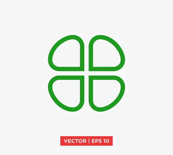 Trébol de cuatro hojas Día de San Patricio Icono Vector Ilustración — Vector de stock
