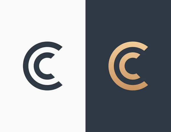 C harfi logo şablon vektör çizimi