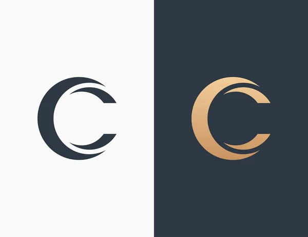 C harfi logo şablon vektör çizimi