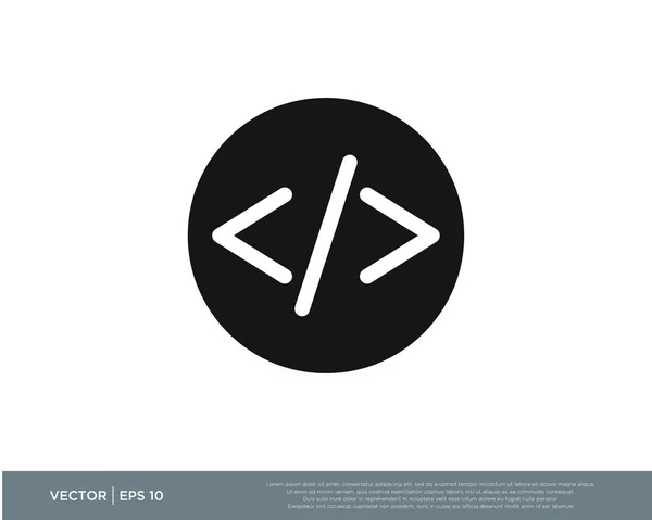 Code Programme Logo Icône Vecteur — Image vectorielle