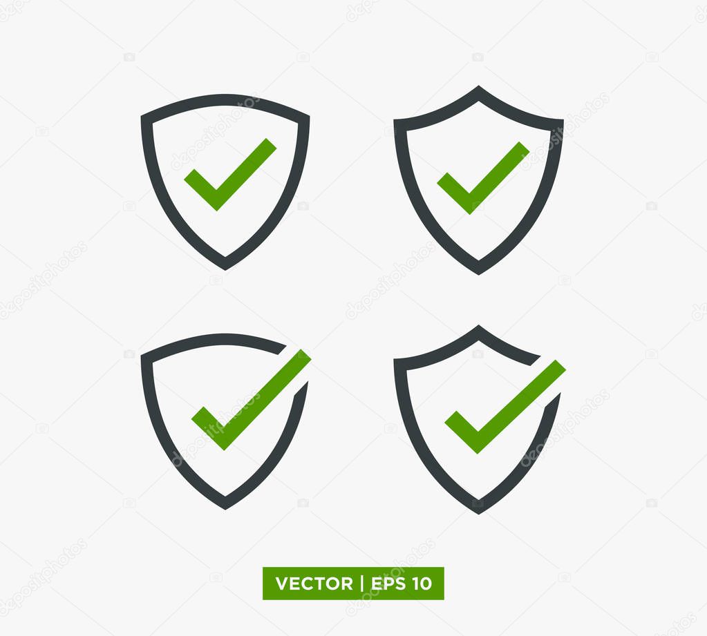 Shield Check Mark Icon Vector Illustration
